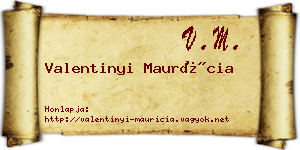 Valentinyi Maurícia névjegykártya